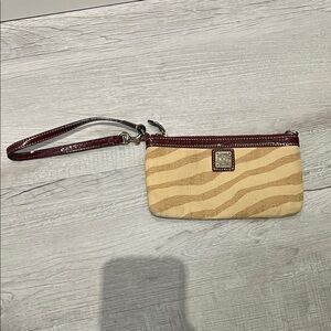 Dooney & Bourke Tan and Brown Zebra Wristlet